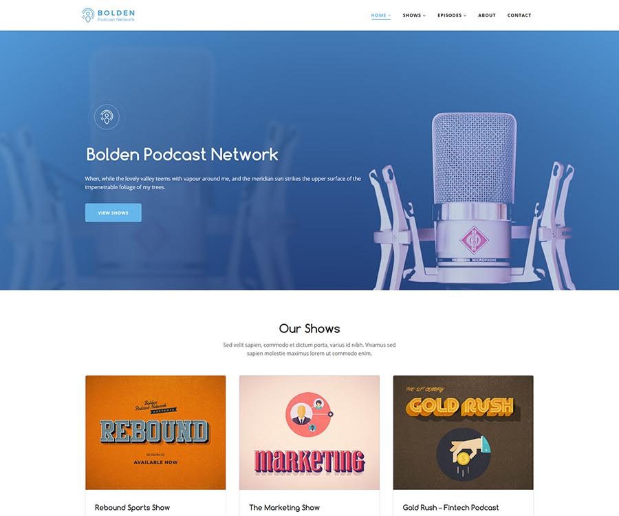 Bolden WordPress Podcast Theme