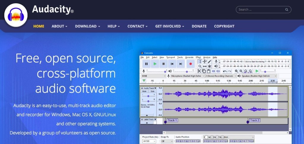 Audacity software