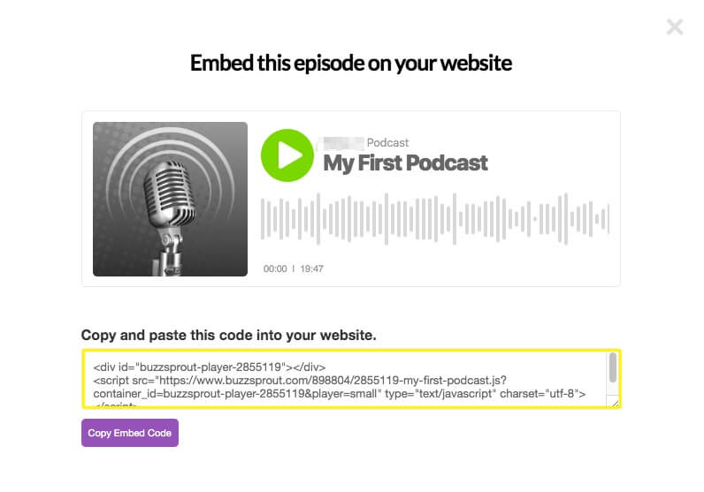 Embed code for a podcast on Buzzsprout.