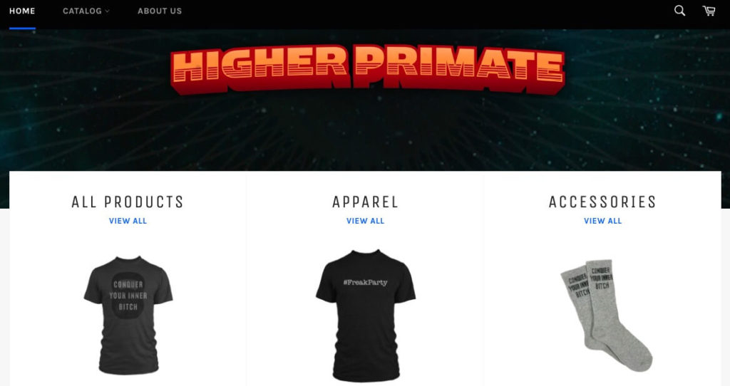 The Higher Primate ecommerce store