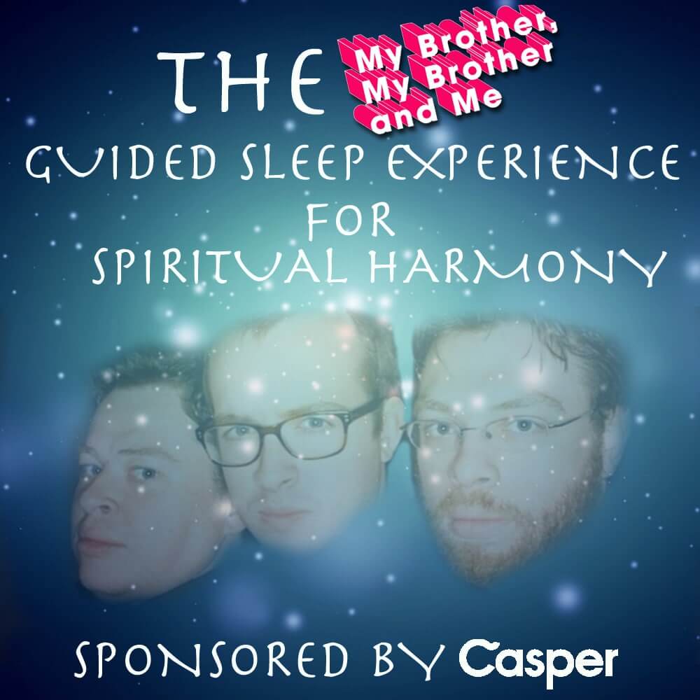 The episode cover for an episode of "My Brother, My Brother, and Me" sponsored by Casper