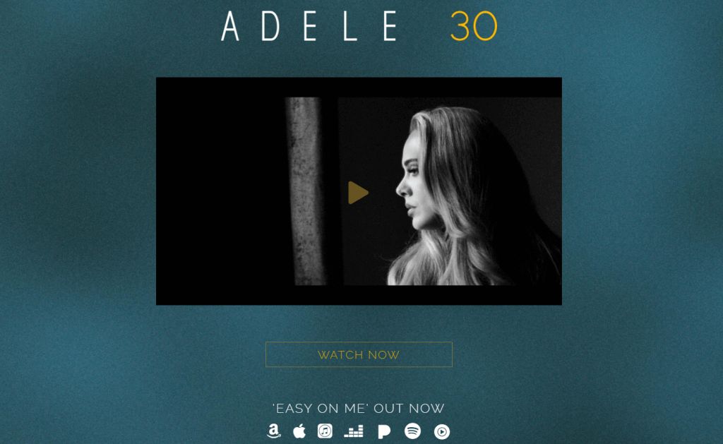 Adele uses her theme for marketing her new album. 