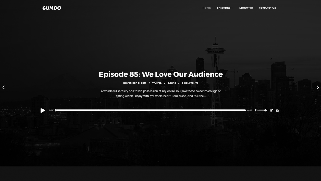 Gumbo WordPress Podcast Theme