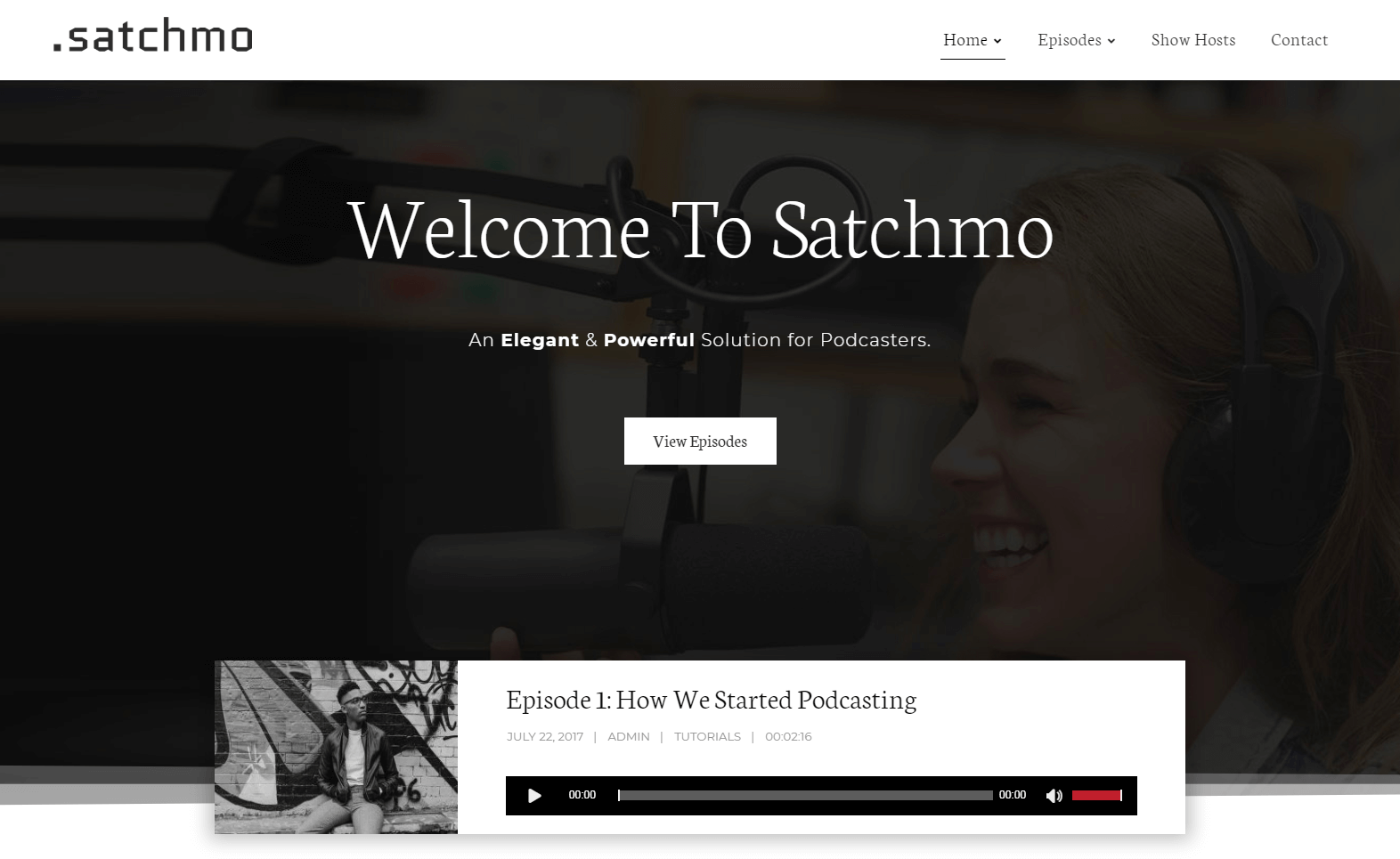 An example of a podcast website.