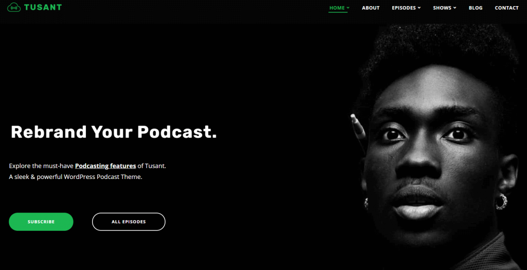 Tusant podcasting theme by SecondLine Themes