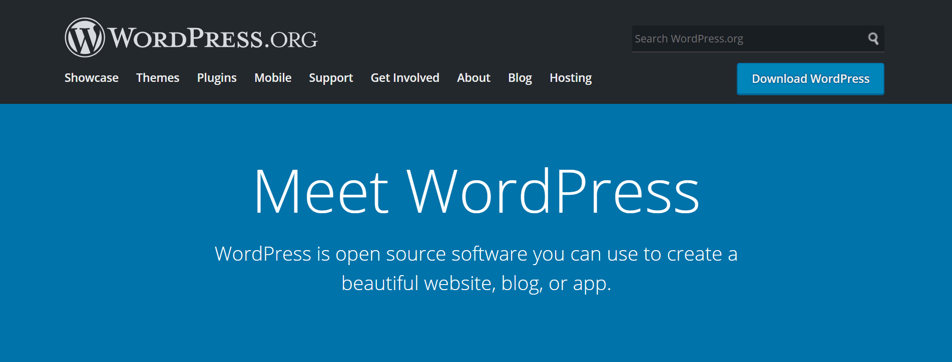 The WordPress website.